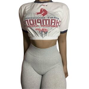 Boston Red Sox y2k Reworked Crop Top
